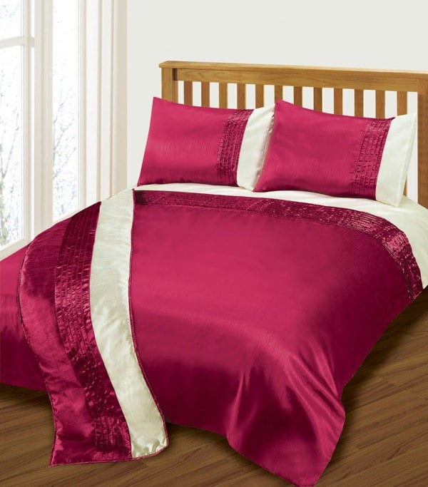 Intimates Faux Silk Finish Luxury Duvet Cover & Pillowcase Set, Chic Bedroom Decor