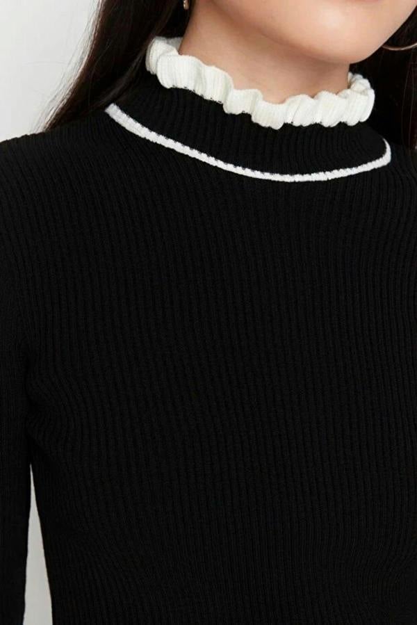 WOVCOR Color Block Knit Sweater