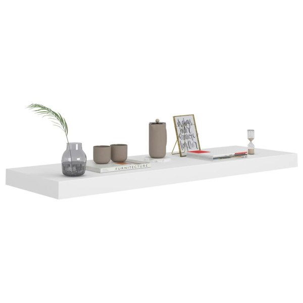 Berkfield Floating Wall Shelves 2 pcs White 80x23.5x3.8 cm MDF