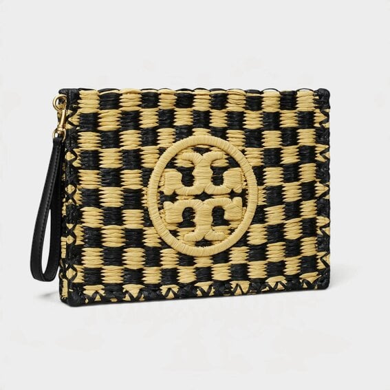 Tory Burch Ella Crochet Raffia Pouch