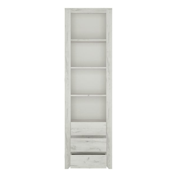 Furniture To Go Angel Tall Narrow 3 Drawer Bookcase