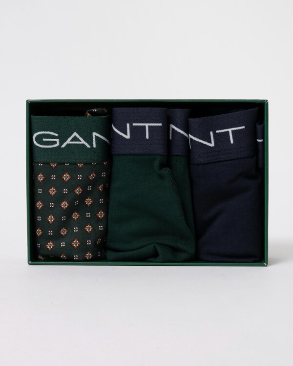 GANT Mens Trunk 3-Pack Gift Box - 374 Tartan Green