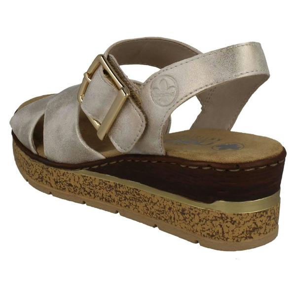 Rieker Ladies Rieker Cross Over Wedge Sandals 63795