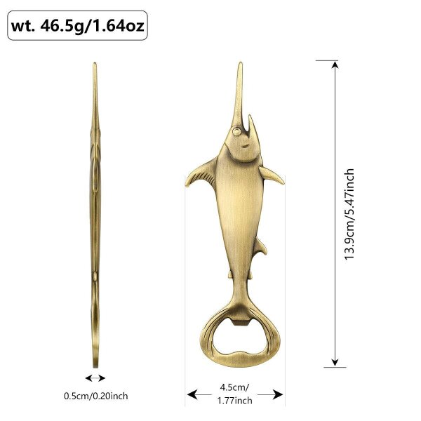 Swordfish Bottle Opener – Metal Beer Opener for Home Bars