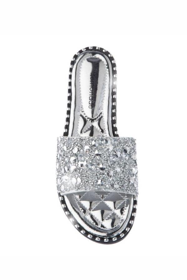 Love Lemonade Crystal Clustered Sliders Silver