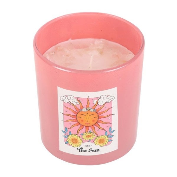 Serano The Sun Rose Quartz Crystal Chip Candle