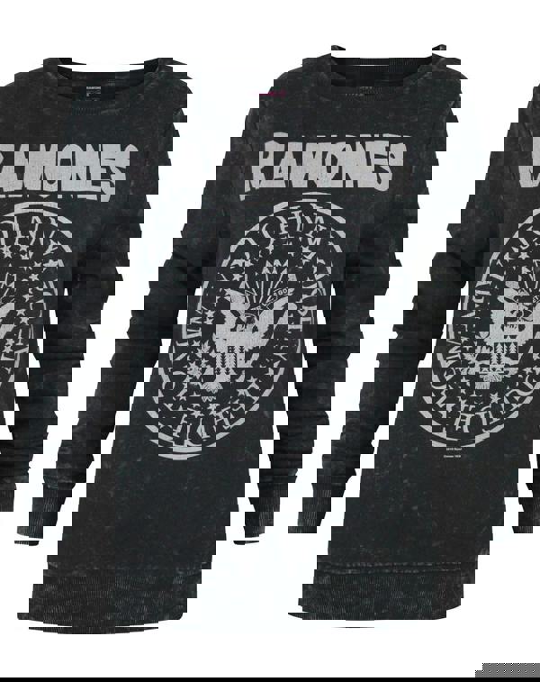 Amplified Clothing Womens Grey Ramones Seal Logo Sweatshirt