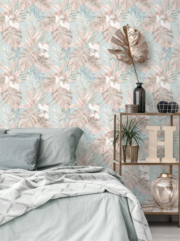 Teeva Jungle Duck Egg Wallpaper