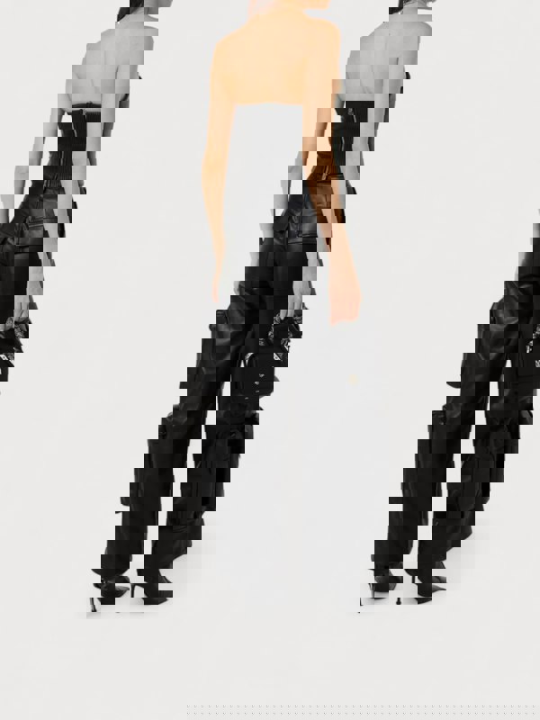 Amiri Wmns Leather Cargo Pant Black - Womens