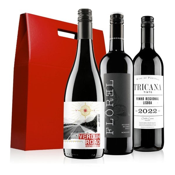 Virgin Wines - Red wine trio in red gift box