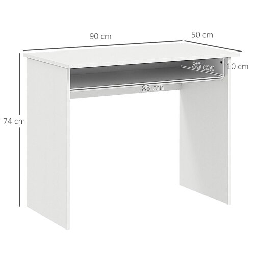 Wyld Haus Doha 90cm Wooden White Wood Grain Compact Study Desk With Storage Shelf