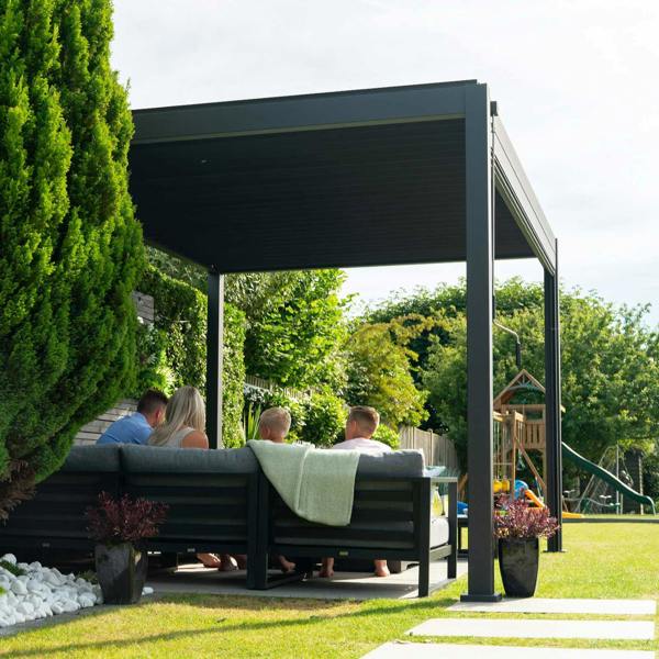 Ocean Designs Tivoli 3m x 3m Grey Frame Free Standing Pergola