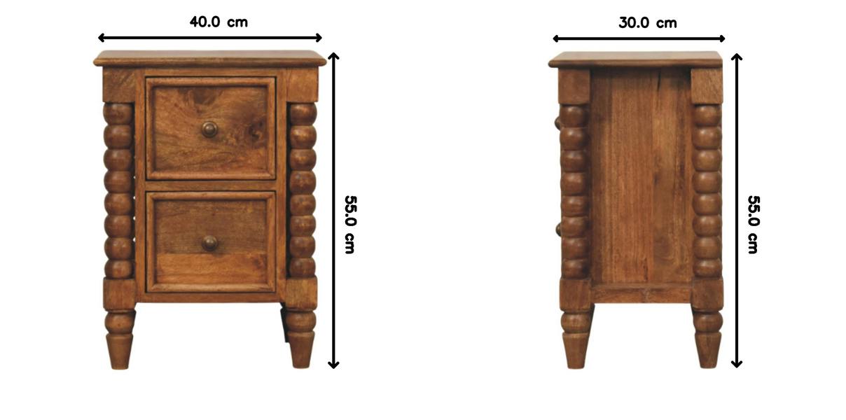 Artisan Furniture Barley Twist 2-Drawer Bedside