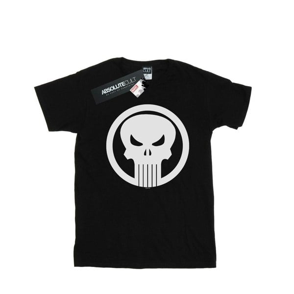 Marvel Womens/Ladies The Punisher Skull Circle Cotton Boyfriend T-Shirt - Black