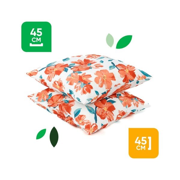 Gardenwize Pair of Outdoor Scatter Cushions - Japanese Floral Design