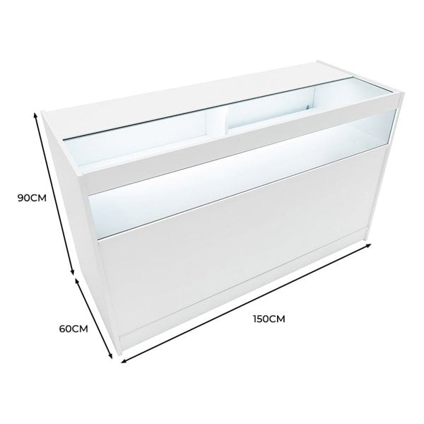 Monstershop LED Retail Shop Counter B1500 - White
