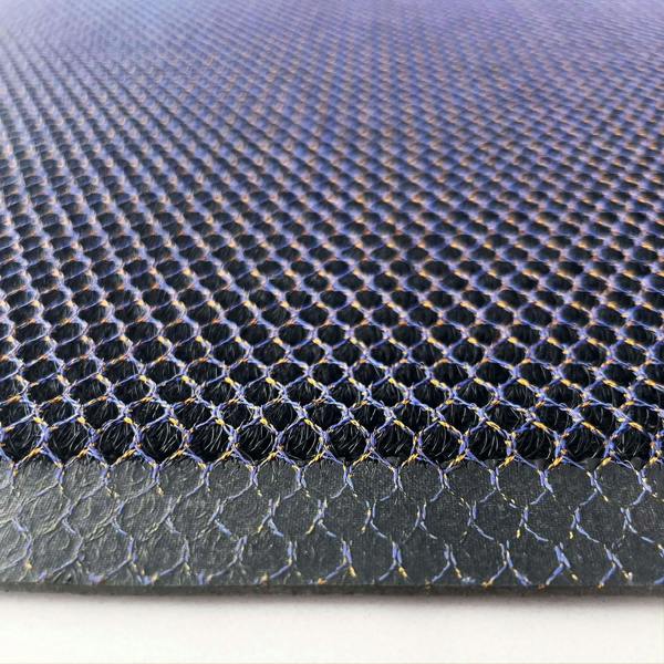 Ultralux Mesh Dirt Trapper Door Mat – Non-Slip Vinyl Indoor/Outdoor Scraper Entrance Mat – Metallic Blue & Orange – Multiple Sizes UMMBL