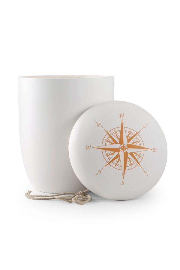 Memorials Direct Biodegradable Compass Urn (White) - XL Adult