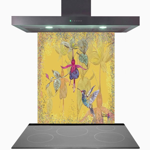 Claire Louise - Designer Powder Bloom Fuchsia Glass Kitchen Splashback