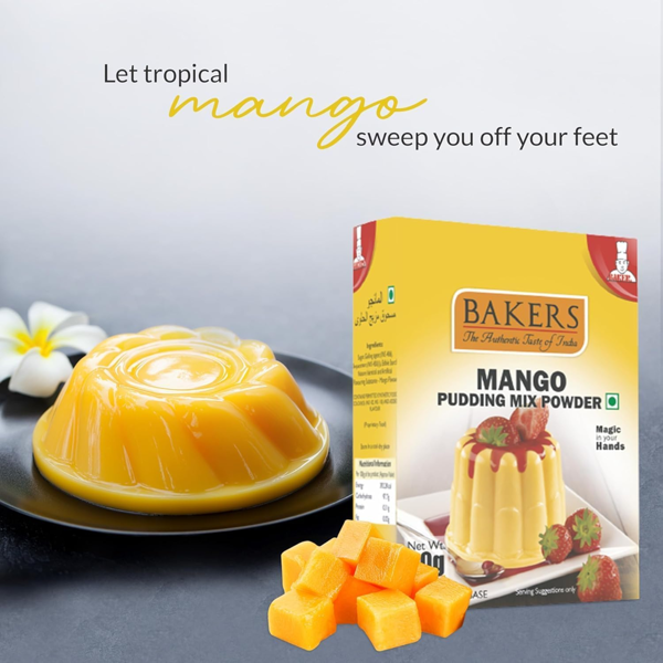Bakers Mango Pudding Mix Powder, Instant Dessert 80g