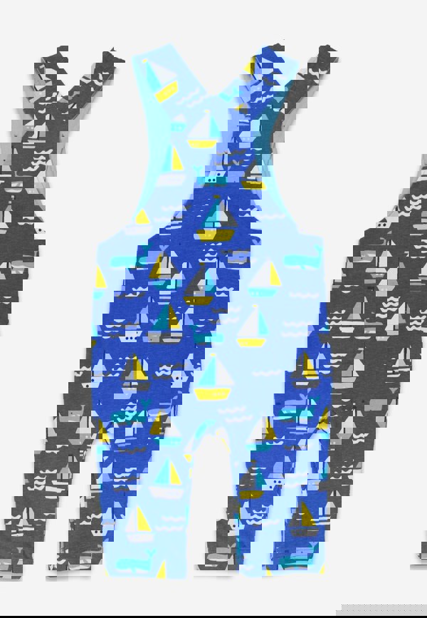 Organic St Ives Print Dungarees - Toby Tiger