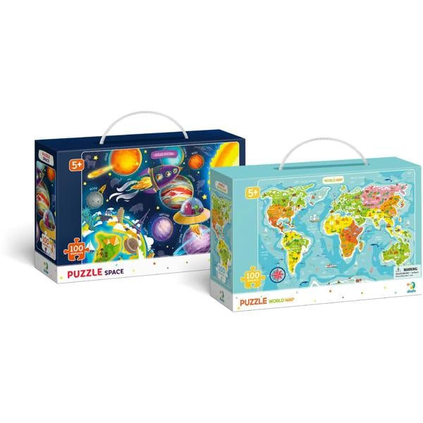 DODO Set Of 2 Maps One Of The World and One Of Space - Blue