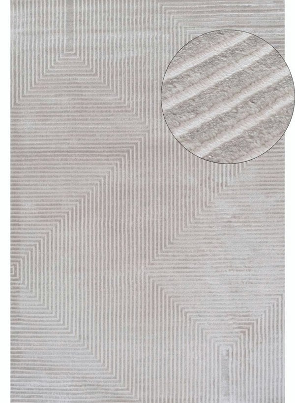 Geometric Living Room rug, grey colour, stain-resistant and non-shedding