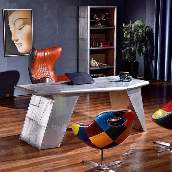 U8 Aviator Office Desk, Aviation Desk, Aluminium-Weilai Concept-Weilai Concept