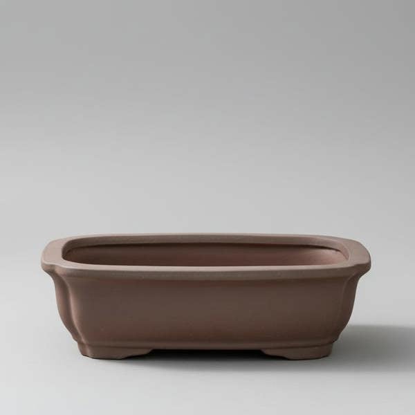 Yorkshire Bonsai 21cm Unglazed Bonsai Pot | Rectangle | 21cm x 16cm x 6cm | Brown