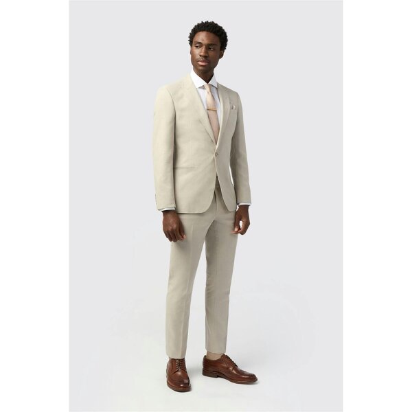 Alexandre Silver Alexandre Tailored Fit Stone Linen Jacket