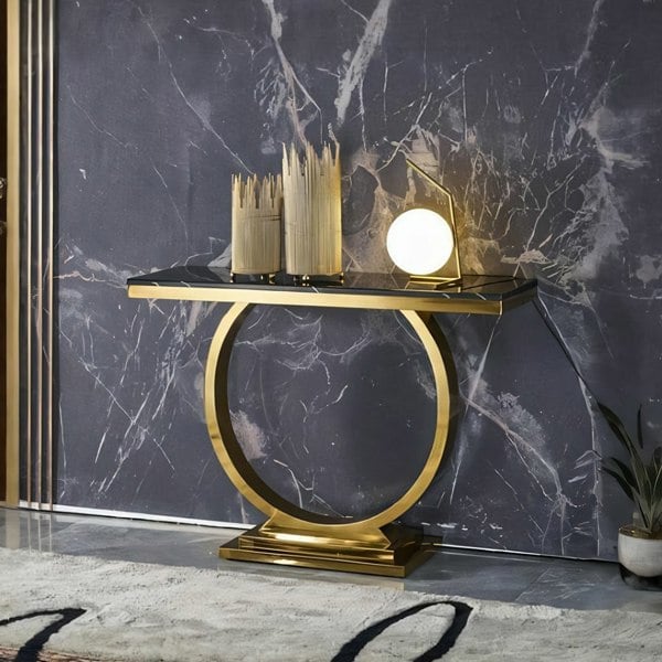 Brody Console Table, Black - glass console table
