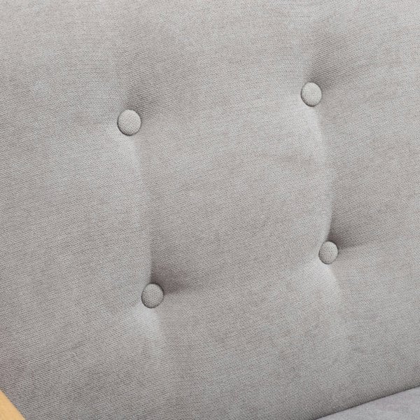 Grey Linen Rocking Chair Upholstered Seat Lounge Chair with Pillow Rocking Chairs Living and Home