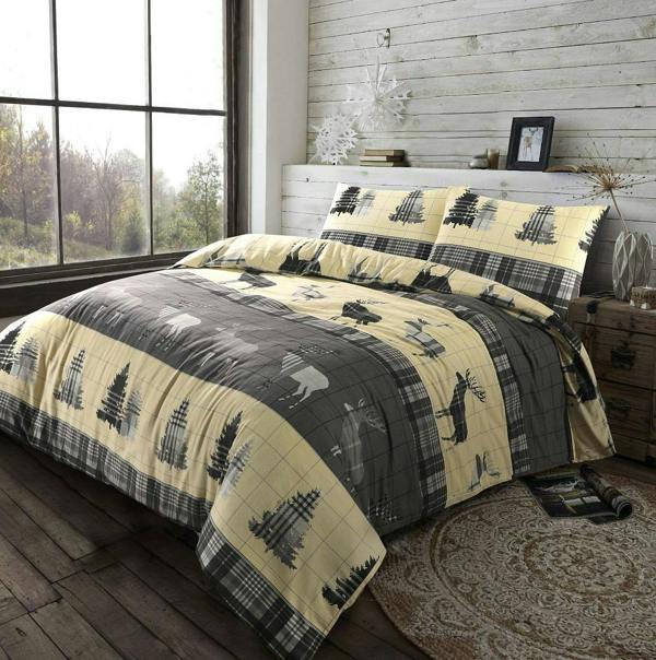 Flannelette Thermal Stag Grey Duvet Cover Set