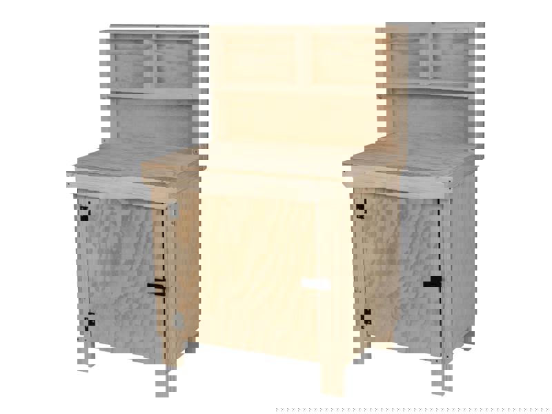 Arbor Garden Solutions Wooden Plywood Top Workbench With Lockable Cupboard (V.9) With back panel, Double Shelf
