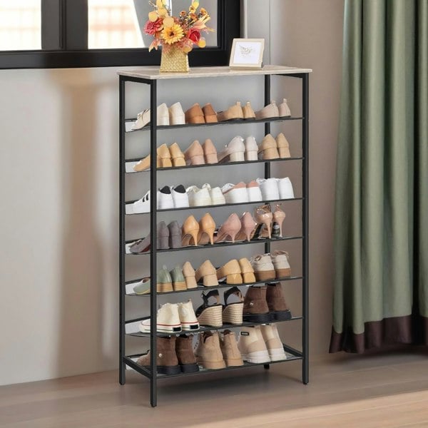 Rafaelo Mobilia Tall Shoe Shelf for 21-28 Pairs of Shoes