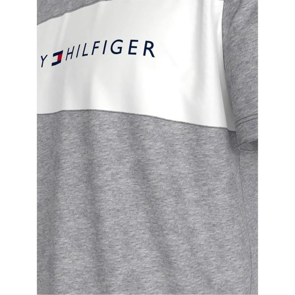 Tommy Hilfiger Mens Logo Cotton T-Shirt - Grey/White - 