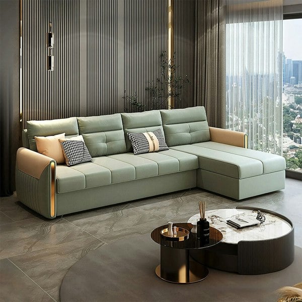Weilai Concept Malhotra L Shape Sofa Bed, Small Corner Sofa Bed