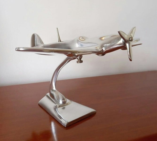 Inspirational Gifting Spitfire Aeroplane Home Ornament Aluminium Plane Sculpture