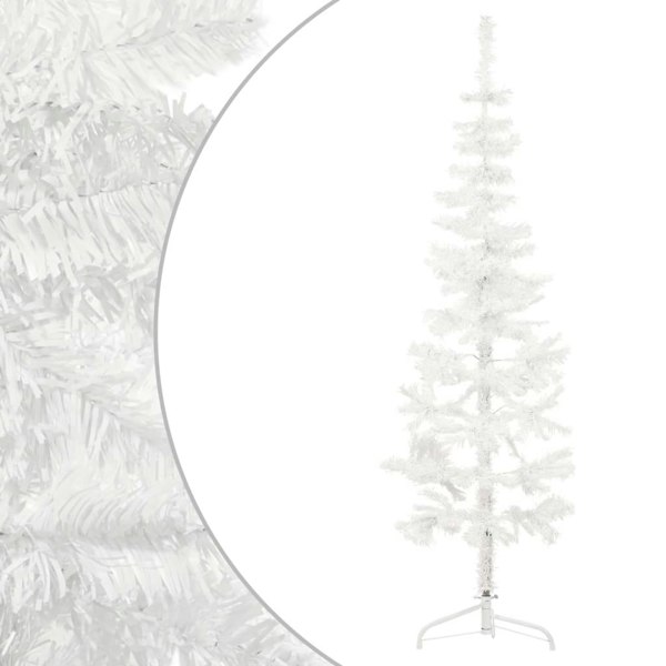 Berkfield Slim Artificial Half Christmas Tree with Stand White 150 cm