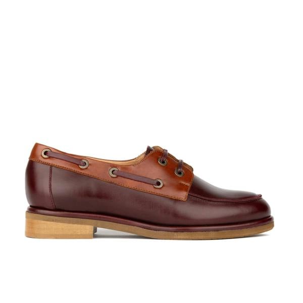 Embassy London Boatie - Brown Mix - Women's leather boat shoe