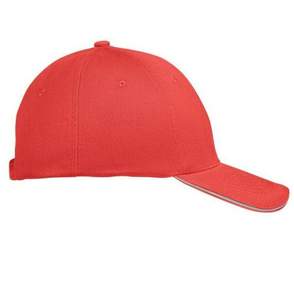 MidOcean Buffalo 6 Panel Baseball Cap - White/Red - 