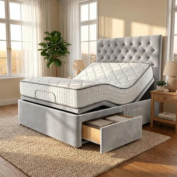 Paradise Beds Chesterfield Electric Adjustable bed With Memory Mattress