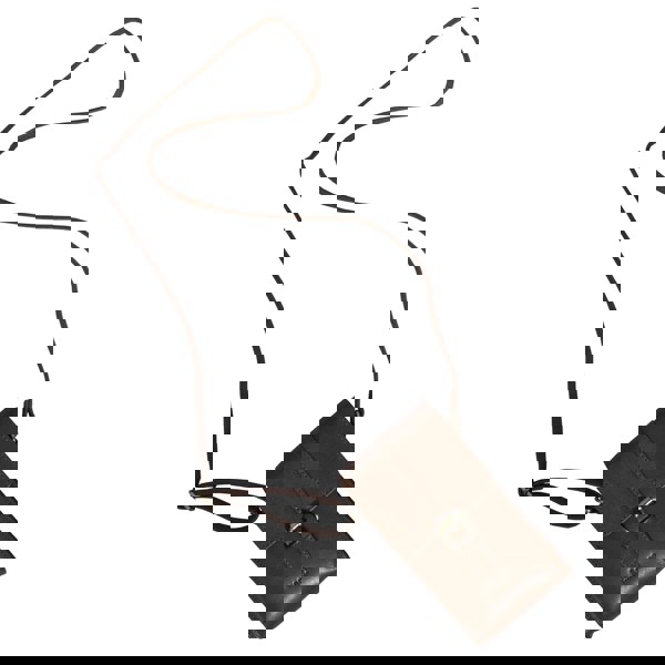 Assots London 'PETRA' Brown Polished VT Real Leather Mobile Phone Crossbody Bag