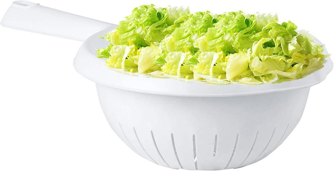1 x Ice White Handled Colander/Sieve Deep Filter Basket