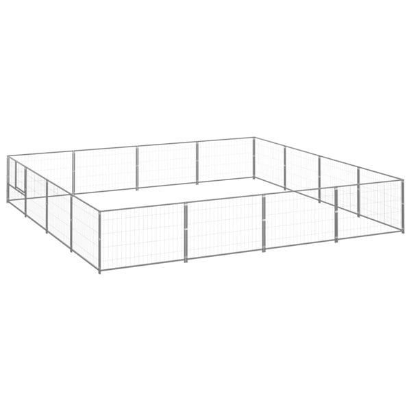 Berkfield Dog Kennel Silver 16 m2 Steel