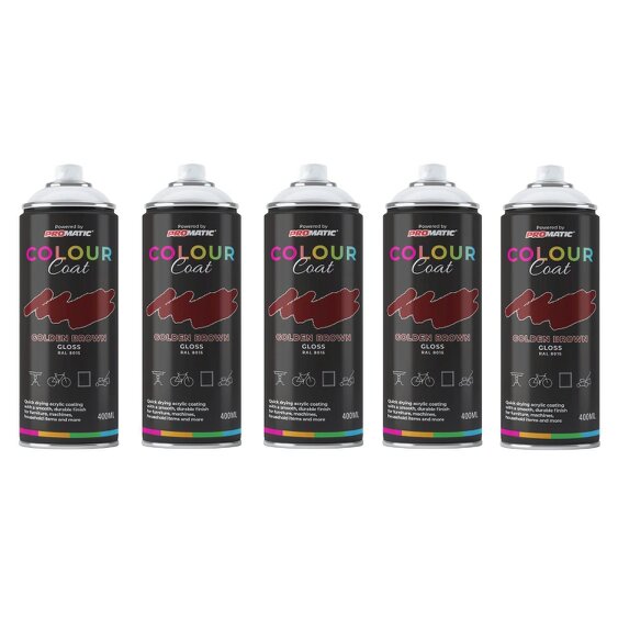 Colour Coat 5X Golden Brown RAL 8015 Gloss Spray Paint 400ml