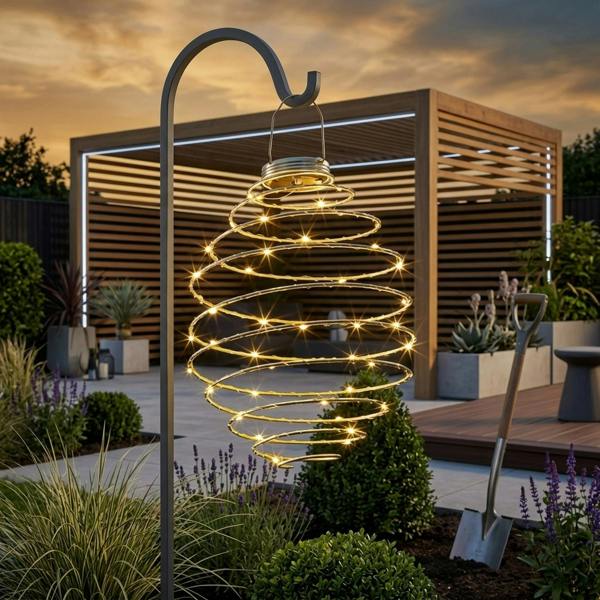 Garden Greatness Mega SpiraLight Solar Hanging Garden Light