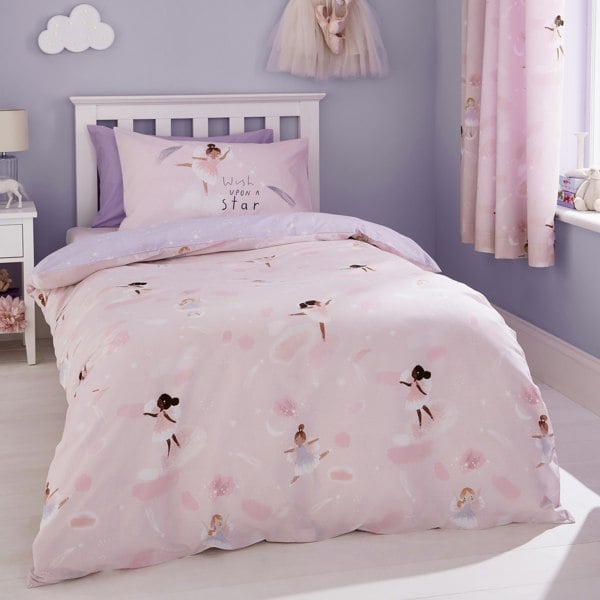 Catherine Lansfield Dancing Fairies Reversible Duvet Cover Set
