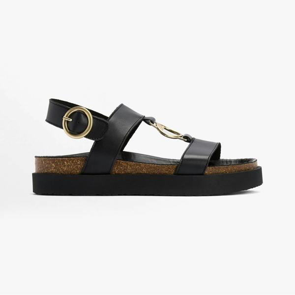 Barbour GWEN Ankle Strap Sandals   in  Black