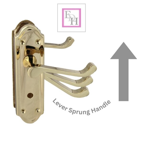 EDH Door Hardware Brass Door Handles - Askworth Internal Door Handles with Bathroom Sash Lock